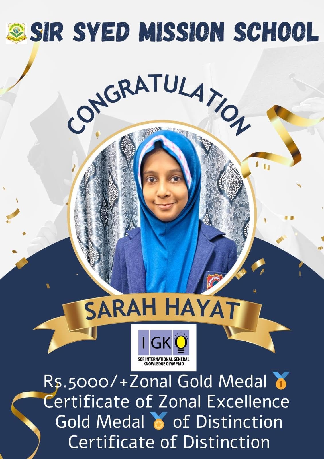Proud SSMS Scholar with National Trophy